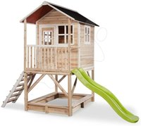 domcek-cedrovy-na-pilieroch-loft-500-natural-exit-toys-s-vodeodolnou-strechou-pieskoviskom-a-175-m-smyklavkou-prirodny